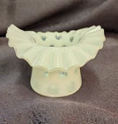 VINTAGE FENTON WHITE OPALESCENT TOP HAT COIN DOT THUMBPRINT VASE EC HTF