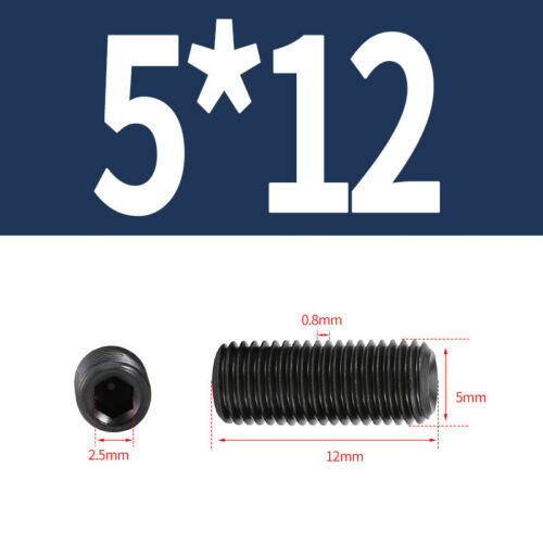 Black Concave Point Grub Screw Stainless Steel Hex Socket Set Screws M3 - M12 - Picture 31 of 83