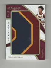 COLLIN SEXTON 2018-19 PANINI IMMACULATE PATCH GOLD #/10 08/10