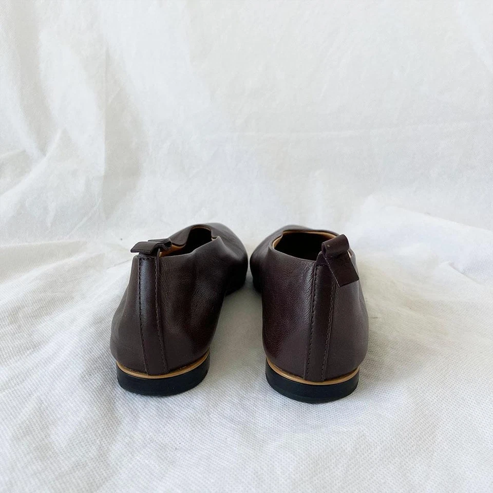 Bottega Veneta brown leather almond toe ballet flats, 355 - image 4 of 4