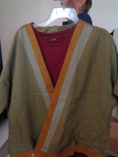 NOS DaVINCI 50s-60s SHIRT JAC Scoop Collar Checker Trimmed w/Earth Tones XL-XXL