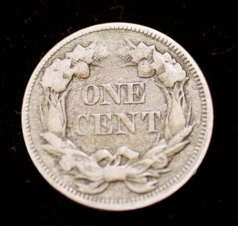 Centavo de águila voladora 1857 anverso troquel chocado con 50c FS-003 Snow-9 envío gratuito Foto 3 de 3