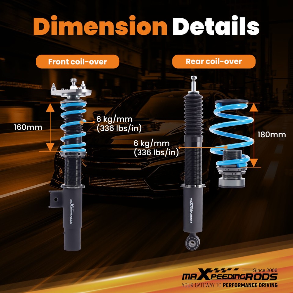 Adjustable Coilovers Suspension Kit for Volkswagen Jetta MK5 MK6 FWD 06 ...