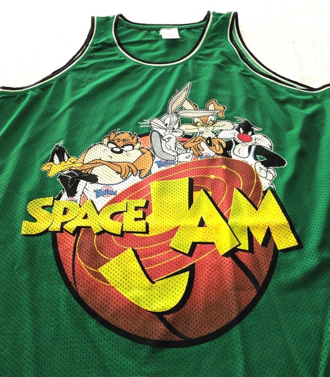 Men's Looney Tunes Space Jam Graphic Green Tank Top/Jersey [Small