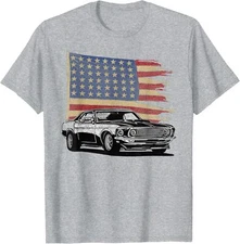 American Muscle Sports Car Muscle Car Flag Unisex T-Shirt