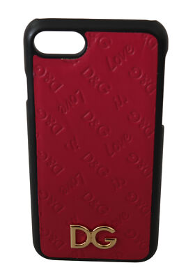DOLCE & GABBANA Phone Case Cover Pink Leather DG Love Embossed iPhone 7-8 $200