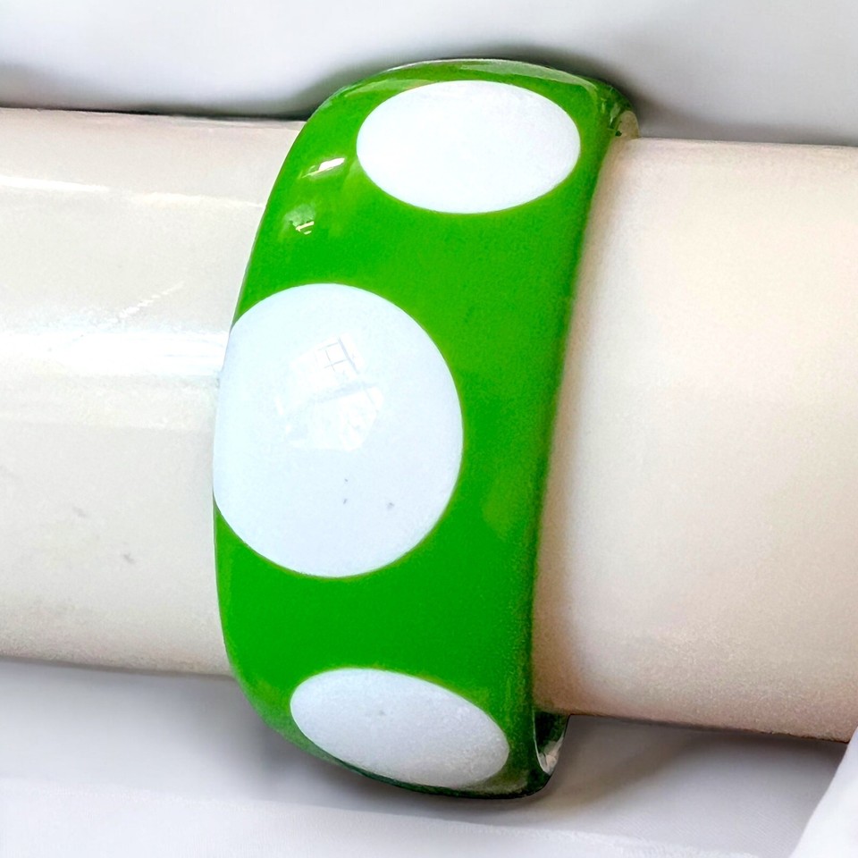 Green Polka Dot Bangle Bracelet Wide Lucite Vintage Retro Mod 1960s eBay