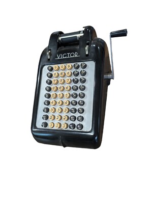 Vintage VICTOR Champion 6 Column Hand Crank Adding Machine. | eBay
