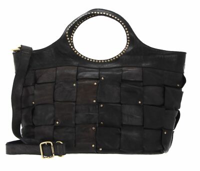CAMPOMAGGI Shopping Bag L Handtasche Shopper Umhängetasche Grigio Schwarz