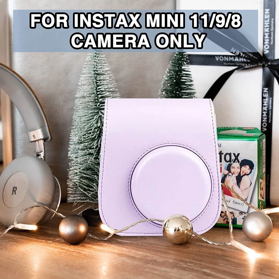 Funda de cuero PU para Fujifilm Instax Mini 11 Mini 9 Mini 8 estuche de transporte para cámara Foto 3 de 4