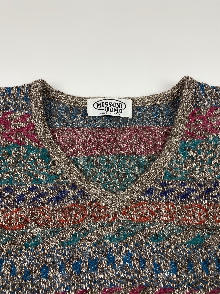 1990's Vintage Uomo Missoni V-Neck Alpaca Sweater | eBay 1990's Vintage Uomo Missoni V-Neck Alpaca Sweater | eBay