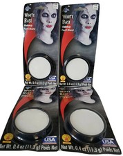 White Base Rubie's Face Makeup Made in USA Water Washable LOT OF 4 Halloween NEW