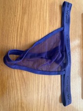 NEW MENS CARTER WEAR BLUE MESH THONG  G-STRING Underwear SMALL FETISH GAY INT