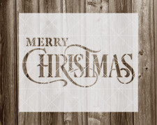 Merry Christmas Stencil, Durable Handmade Mylar Reusable Craft Template, 550