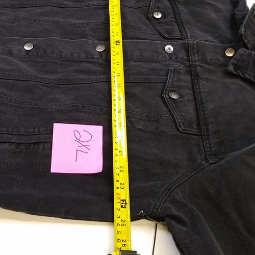 Mens LAZER 100% AUTHENTIC Long Sleeve Trucker Button Up Jacket Black Wash image 11
