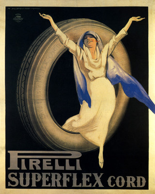 PNEU SUPERFLEX CORD TIRES PIRELLI FASHION 8X10 VINTAGE POSTER REPRO FREE S/H