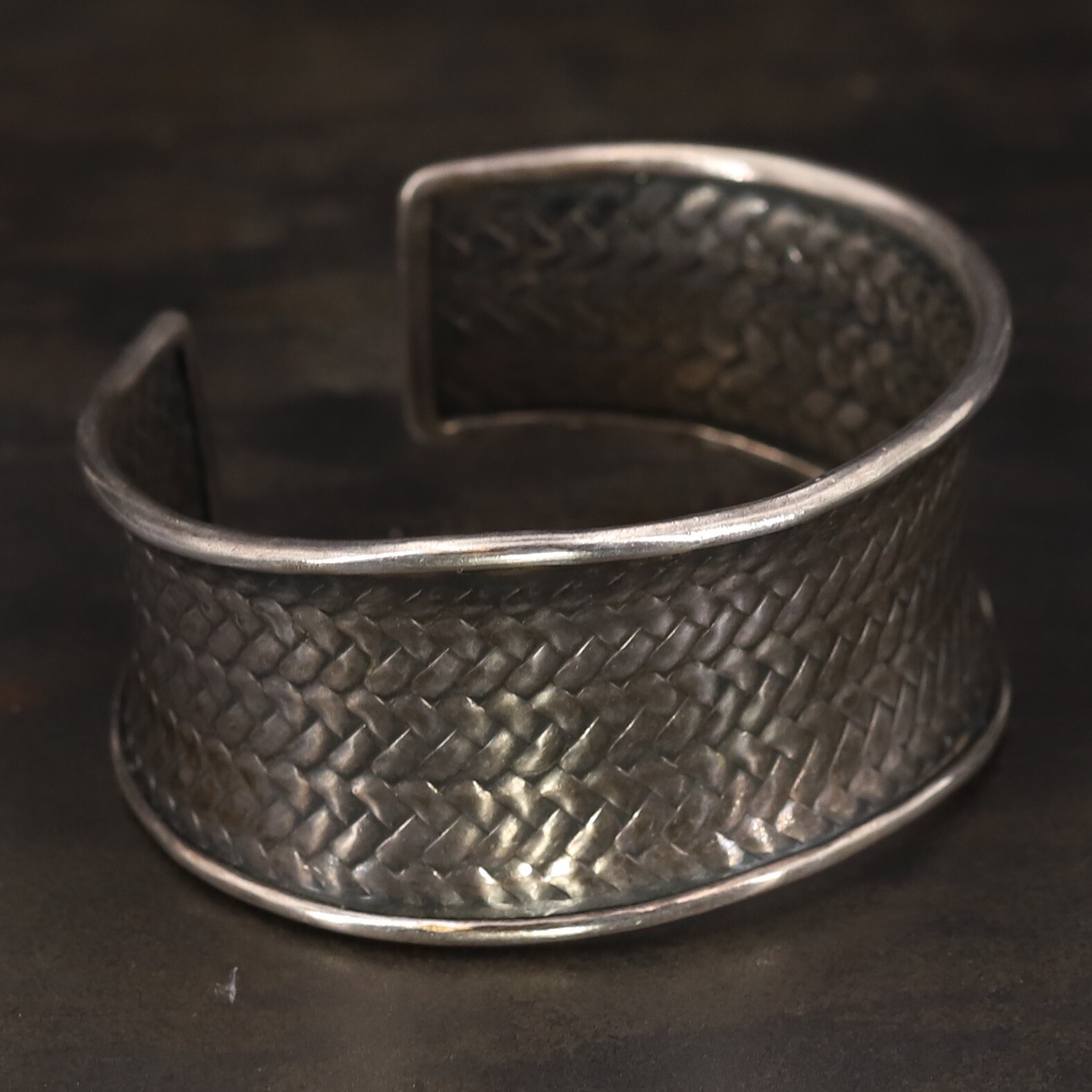 VTG Sterling Silver SILPADA Basketweave Woven 7" Cuff Bracelet 55