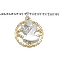 Schutz Engel Mit Lebensblume Doppel- AnhäNger Echt Silber 925 Mit Kette WäHlbar