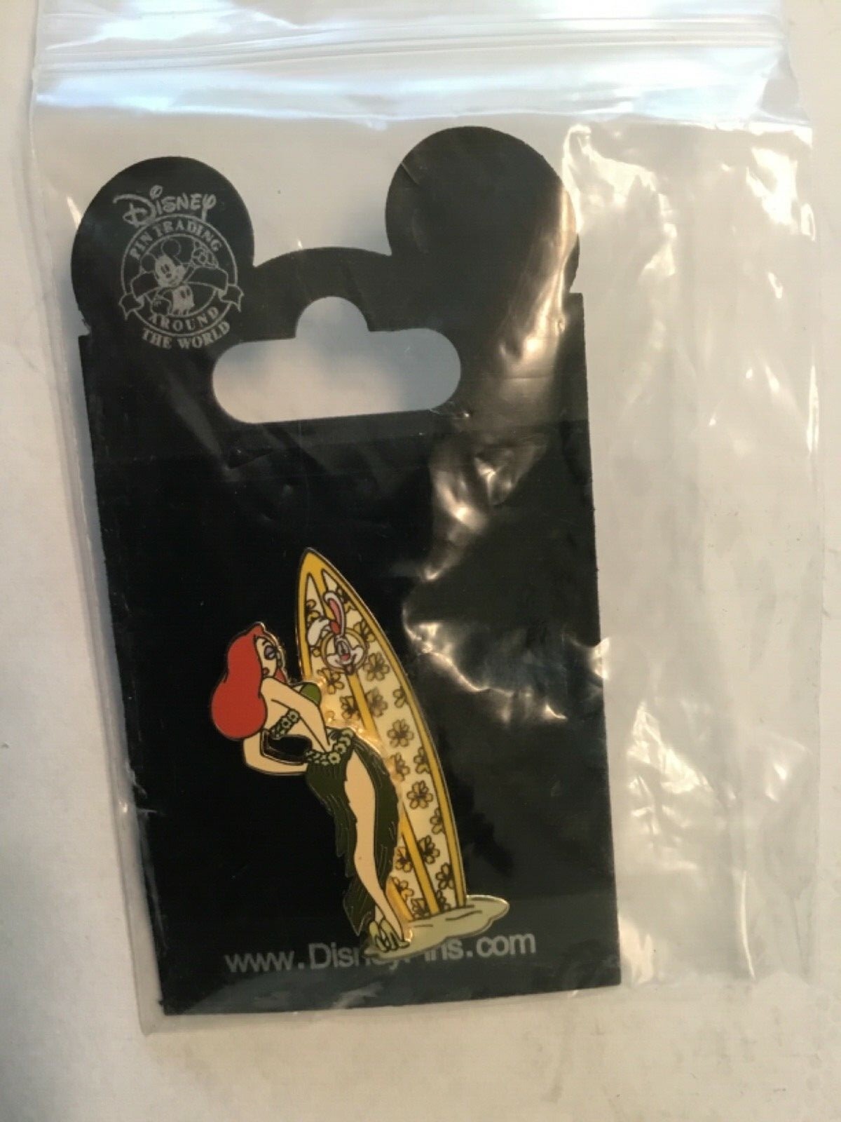 Rare Disney Pin Jessica Rabbit on Beach with Surfboard new on card L6