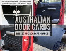 Black Abs Waterproof Door Cards Fits Nissan Gu Patrol Y61 Manual Window Wagon X4