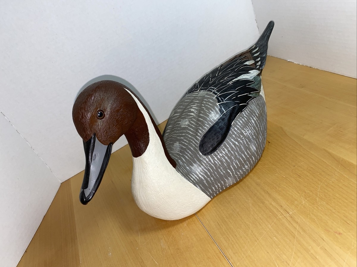 木製のデコイ Hand Carved Painted Jennings Decoy Co Pintail Wooden Duck Life
