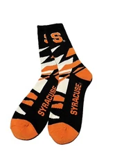 Syracuse university football Team socks Black White And Orange Size LG