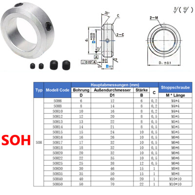 Stellring Wellenring Klemmring 6 Bis 70mm Wellen Aus Aluminium
