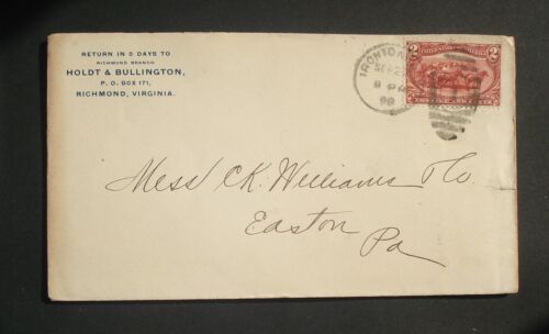 US SC 214 RICHMOND POSTAL HISTORY COVER 1898 - Picture 1 of 2