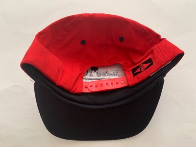 Casquette Baseball Vintage Easton, Logo Ancien, Réglable Snapback En Coton - Noire Et Rouge, Neuve Jamais Portée
