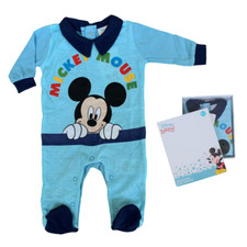 TUTINA LUNGA CON PIEDINI TOPOLINO DISNEY 100% COTONE 0/6 MESI - MIC1609/5