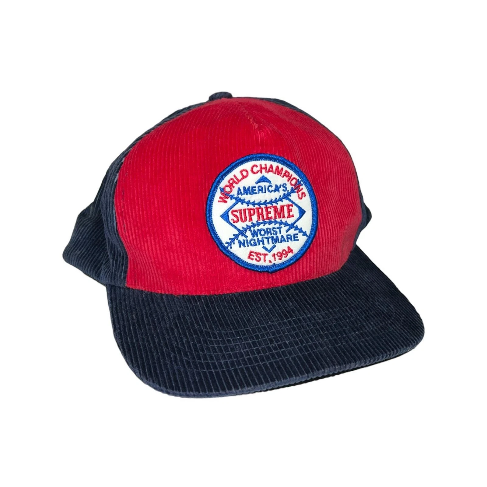 Casquette de baseball velours côtelé Supreme 2008 pire cauchemar