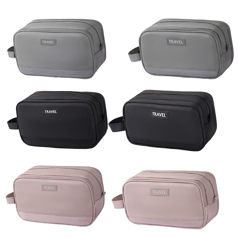 Large Water-Resistant Makeup Bag with Spacious Toiletry Organizer