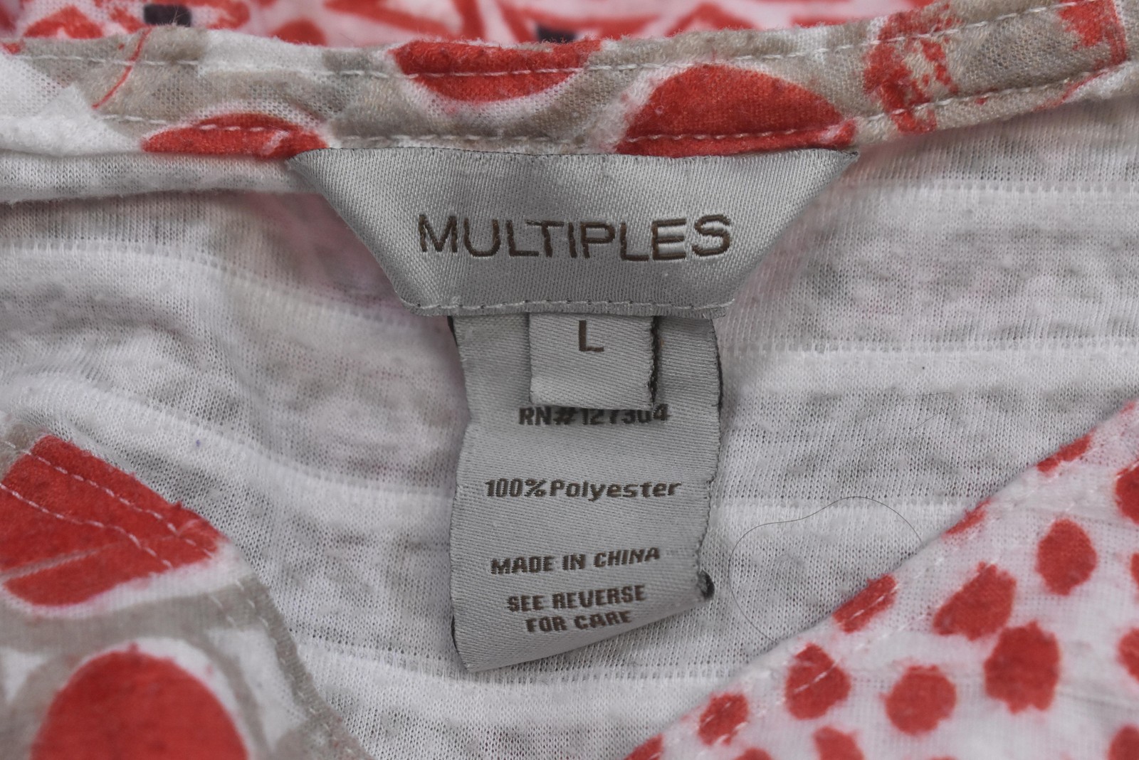 Multiples Shirt Womens Large Patchwork Red Black … - image 7