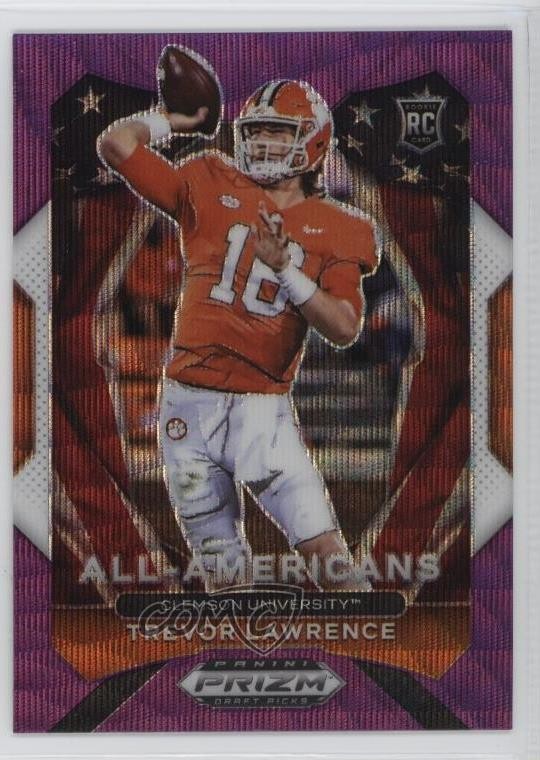 2021 Prizm Draft Picks All-American Purple Wave Trevor Lawrence Rookie RC 14md