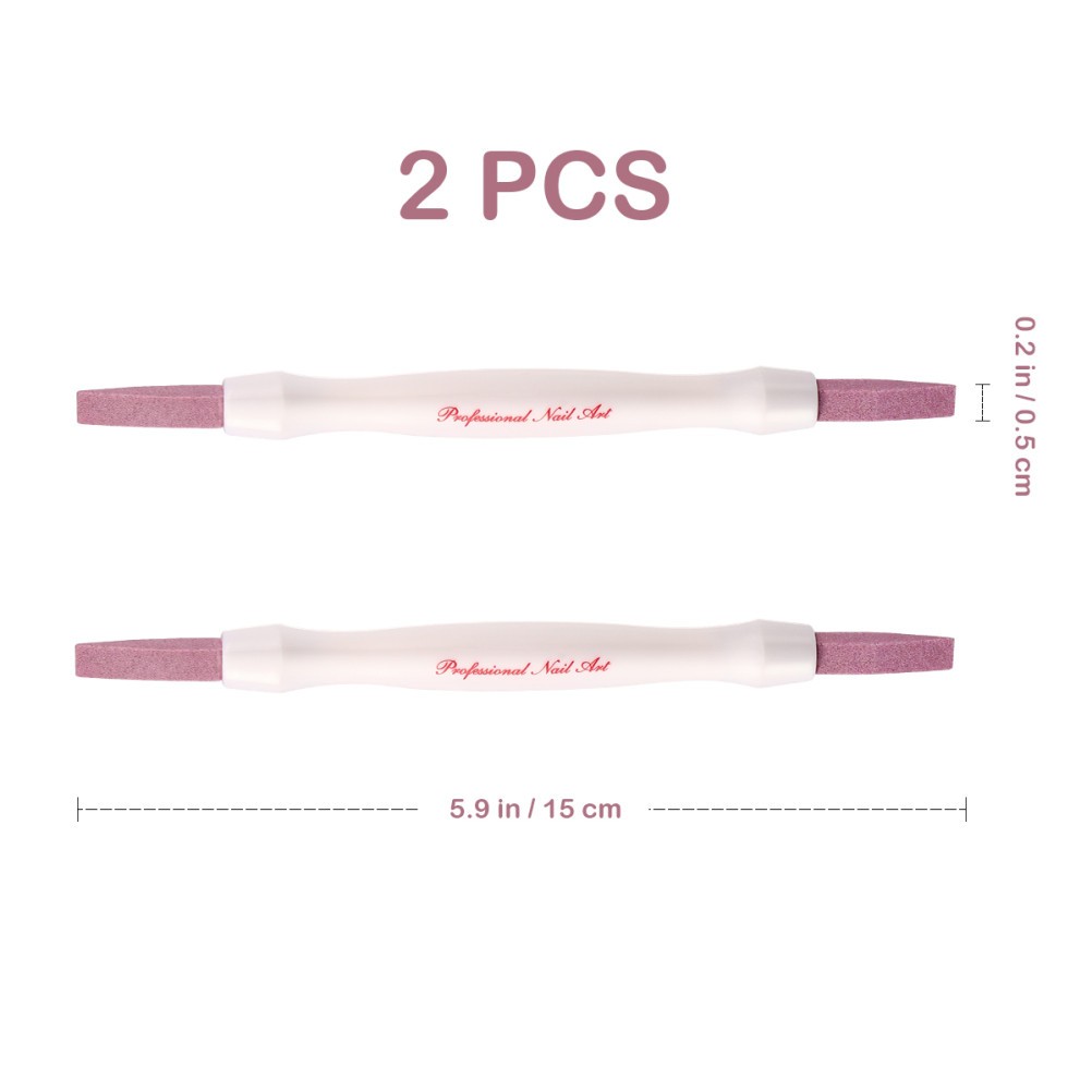 2 Pcs Manicure Scrub Buffing Tool Nail Polished Pen Dead Skin Remover