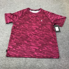 Spyder Rash Guard Shirt Mens XL Pink Camo UPF 30 Swim Quick Dry Surf S923028