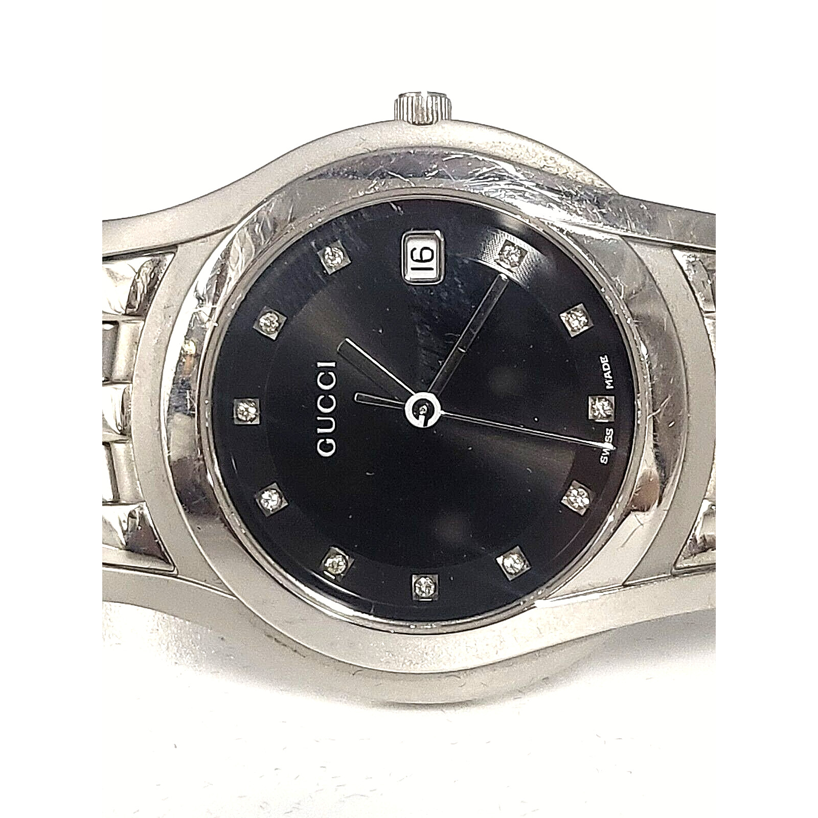 Gucci Diamond Analog stainless steel watch 5500M