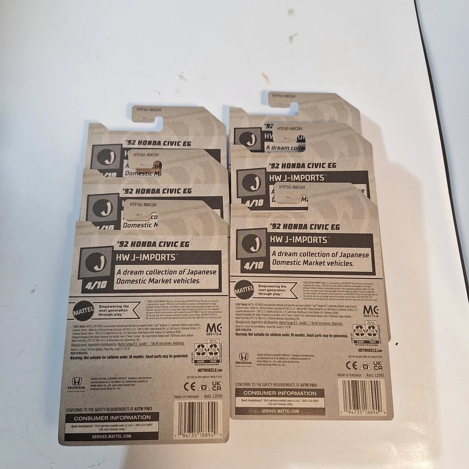 Hot Wheels 92 Honda Civic Eg Zamac 6 carros exclusivo Walmart  - Imagem 4 de 4