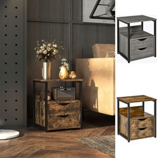 End Table Bedroom Side Stand Accent Table w/ Shelf & Drawer, Refurbished