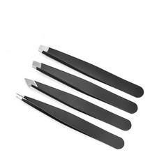Eyebrow Tweezers Set 4 Piece Professional Stainless Steel Hair Plucker For women