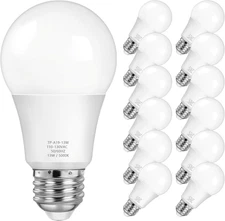 A19 LED Light Bulbs, 100 Watt Equivalent LED Bulbs, 5000K Daylight White, 1500LM
