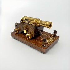 Vintage Replica Cannon XIX Detailed Metal/Gold/Wood Model