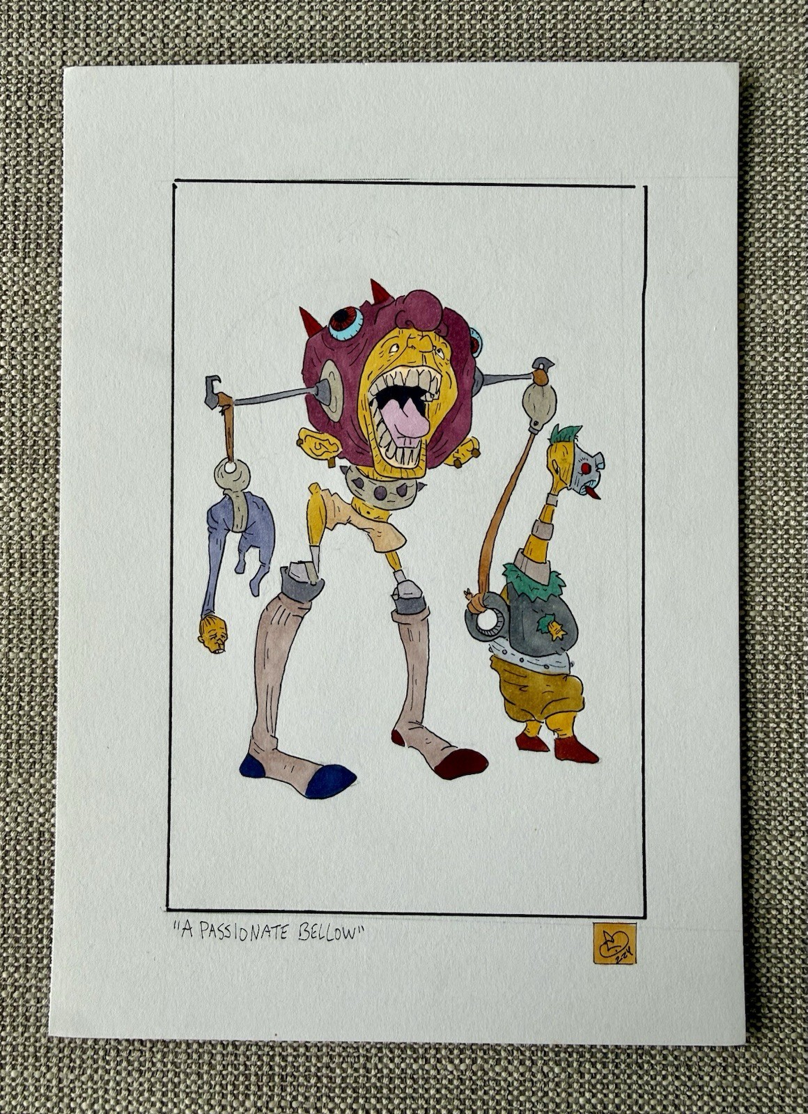 Chris Clark, Signed Original A Passionate Bellow Drawing 2024, Contemporary Art