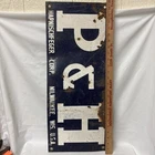 Vintage P&H Harnischfeger Corp Milwaukee Wi USA Porcelain Sign Crane Machinery