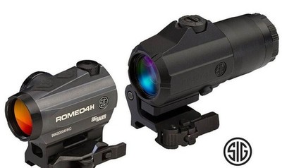 NEW Sig Sauer ROMEO4H & JULIET4 Red Dot Sight & 4x Maginfier Combo Set SORJ43111