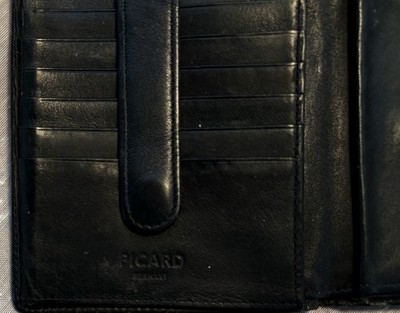 PICARD Men s Trifold Wallet 10 Card Slots Window Change Black Made In Germany