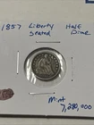 1857 SEATED LIBERTY HALF DIME