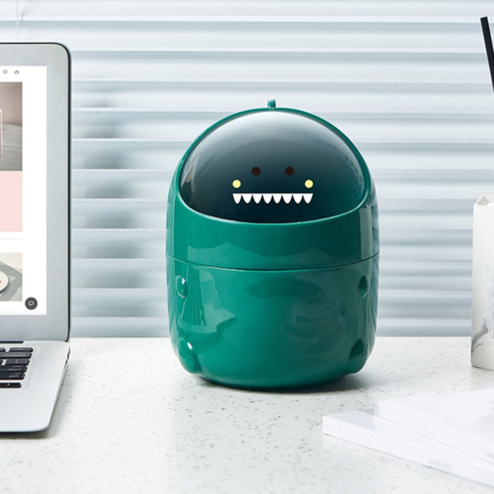 Desktop Trash Can Cute Small Mini Small Green.