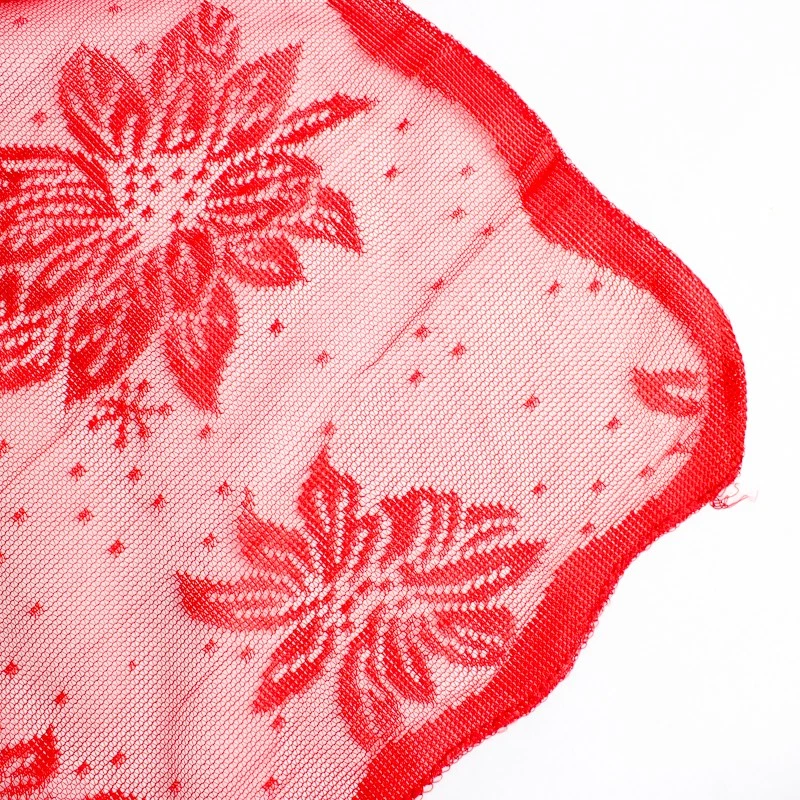 Sultan's Lines Heirloom Red Lace Holiday Tablecloth 60" x 90" - Image 2 of 4
