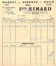 1956 MAZOUT ESSENCE HUILE ETS GRENARD A BETHUNE - M. JOMBART A CARVIN